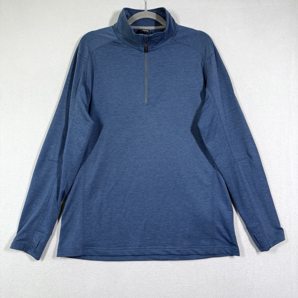 Kuhl Shirt Mens Large 1/4 Zip Pullover Hiking Outdoor Tencel Blend Thumbholes